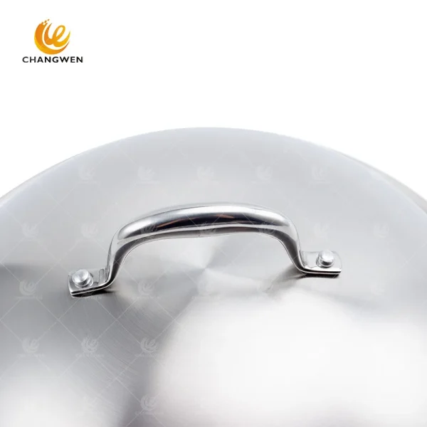 China Factory Wholesale 2 PCS Stainless Steel Cookware All Clad Wok Different Size Wok CW-S0024 - Image 7