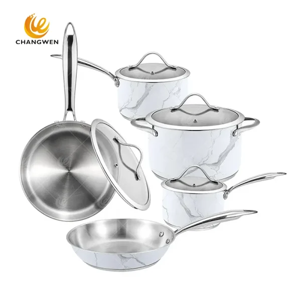 stainless steel cookware set 9 pcs CW-SSG069-9