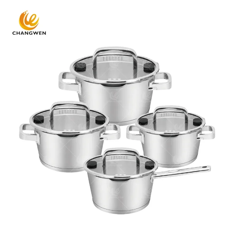 Triple bottom stainless steel cookware